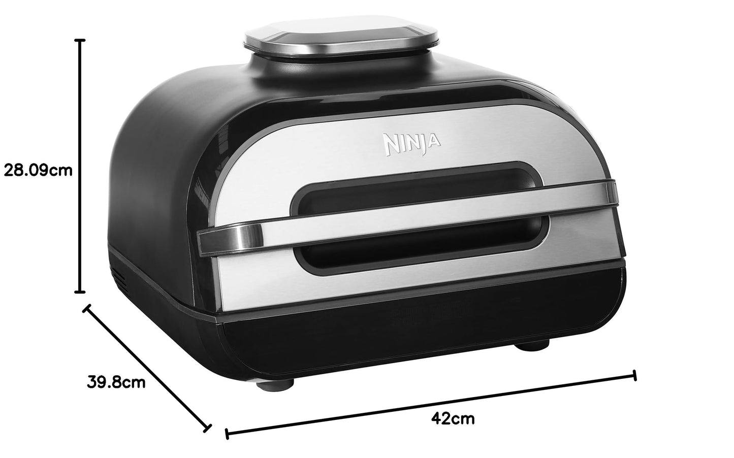 Ninja Foodi MAX Grill & Air Fryer avec Sonde de Cuisson Numérique, 5,7L, 6 Fonctions de Cuisson, Air Fry, Grille, Cuit, Rotis et bien plus, Pièces Lavables au Lave-vaisselle 2460W, Gris/Argent AG551EU