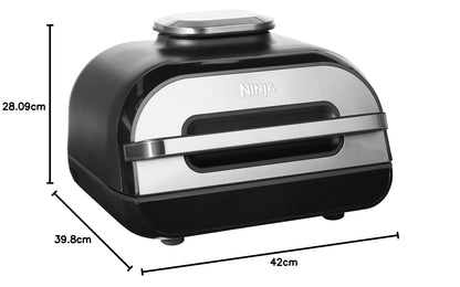 Ninja Foodi MAX Grill & Air Fryer avec Sonde de Cuisson Numérique, 5,7L, 6 Fonctions de Cuisson, Air Fry, Grille, Cuit, Rotis et bien plus, Pièces Lavables au Lave-vaisselle 2460W, Gris/Argent AG551EU