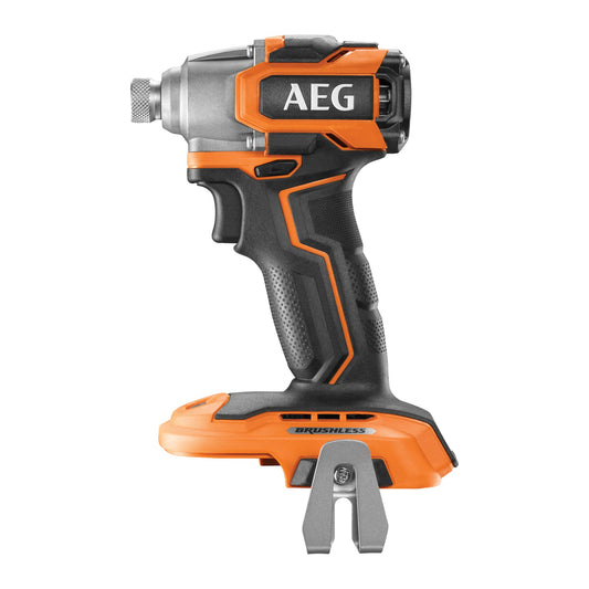 AEG - Visseuse à Chocs Sans Fil - Pour Vissage en Série sur Moyens et Gros Chantiers - Moteur Brushless - 3 Vitesses - LED d'Éclairage - Revêtement Softgrip - BSS18SBL-0