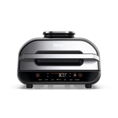 Ninja Foodi MAX Grill & Air Fryer avec Sonde de Cuisson Numérique, 5,7L, 6 Fonctions de Cuisson, Air Fry, Grille, Cuit, Rotis et bien plus, Pièces Lavables au Lave-vaisselle 2460W, Gris/Argent AG551EU